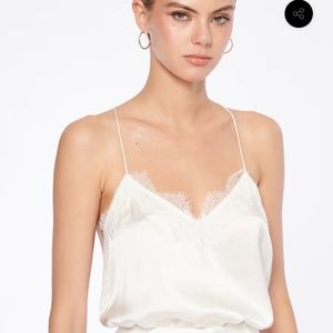 CAMI NYC - Racer Charmeuse Cami in White - XS